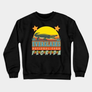 Colorful retro Everglades National Park Florida Alligator Crewneck Sweatshirt